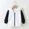 Arrivals Winter Children Casual Cotton Long Sleeve Zipper Patchwork Hooded Baby Girls Or Boys Hoodies 0-2T 210629