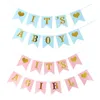 Decorazione per feste Baby Shower Banner di benvenuto Decorazioni per rivelare il genere Decorazioni per compleanno per ragazze in carta abbronzante