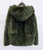 whole skin natural real Rex fur coat clothing women's winter hooded short jacket long-sleeved outerwear coat large size 211007