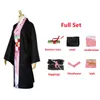 Anime Demon Slayer Cosplay Costume Kamado Tanjirou Nezuko Kimetsu No Yaiba Kochou Shinobu Femmes Kimono Set Halloween Uniforme Hommes Y0903