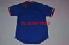 Billiga anpassade NY Alla storlekar Pro Mesh-knappen Front Jersey Blue Stitched Men Women Youth Football XS-6XL