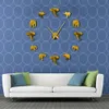 Jungle Animals Elephant DIY Grande Relógio De Parede Home Decoração Moderno Design Espelho Efeito Gigante Elefantes Frameless Elefantes DIY relógio relógio 210401