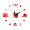 Horloges murales DIY Grande horloge sans cadre géant design moderne café café tasse de café décor cuisine watch296q