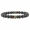 Difusor de óleo preto de 8 mm Lava Rock Strand Bracelet Bracelets Bracelets para homens Jóias de moda Will and Sandy