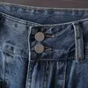 Mulheres largas perna alta cintura jeans outono inverno coreano magro slim solo sólido sólido azul denim calça feminina calças completas 210514