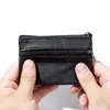 Peau de mouton Style japonais mâle court carte sac pochette fermeture éclair porte-clés Bus portefeuilles en cuir hommes porte-monnaie