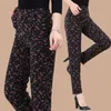 Donna Inverno Moda Plus Velluto Leggings caldi Taglia femminile Stampa Fiori Pantaloni spessi Nero Casual A3 211204