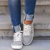 Zapatos planos de alta calidad para mujer, zapatillas de deporte para mujer, zapatillas de deporte con cordones de leopardo de talla grande, zapatillas informales de PU 2021, zapatos vulcanizados de moda, calzado para caminar