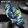 Sanda 2021 Creative Stainless Steel Custom Design Super Car Wheel Waterproof Men's Watch Relogio Masculino