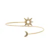Spaloria Złoto Regulowany Kryształ Słońce Księżyc Bransoletki Bransoletki Dla Kobiet Moda Rhinestone Urok Górny Ramię Bransoletka Mankiet Biżuteria Q0719
