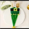 Decoraties feestelijke feestartikelen thuis tuin kerstmis kleine hoed set tafel decoratie mes en vork tas drop levering 2021 ubrgm