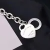 S925 Sterling Zilver TIF Fashion Originele Hartvormige Vrouwelijke T-Button Lovers Armband Valentine's Gift