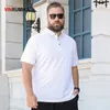 Super duży rozmiar M-8XL Męski Summer Cotton Polo Shirt Man Business Casual Style White Solid Kolor Polos koszule Tops 220312