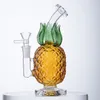 Ship By Sea Wholesale Pineapple Bong Hookahs Unique Big Glass Bongs Yellow Green Colors Recycler Dab Rig Bubbler Perc Thick Oil Rigs With Bowl WP2194