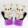Five Fingers Gloves Women Winter Ladies Girls Outdoor Thick 3D Cartoon Dog Warm Mittens Thicken Men And Christmas Gifts For Kids239G