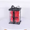25 cm Teddy Bear Rose avec Boîte Coeur Fleur Rouge Artificielle Décoration Cadeaux pour Femmes Saint Valentin Fête Des Mères Fournitures 210624