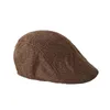 Berets Hats British Retro Linen Newsboy Cap Cotton Forw