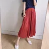 Temperament Pleated Skirt Comfortable Elastic Waist Age-reducing Long Faldas Largas Mujer Spring Summer All Match Female Jupe 210514