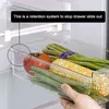 Mat arrangör Kylskåp Färskt Box Kök Tillbehör Frukt och Vegetabilisk Förvaring Box Utdrag Transparent Plast 211110
