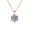 Pendant Necklaces Fashion Simple Inlaid Sparkling White Crystal Zircon Rhinestone Female Necklace For Women Party Jewelry