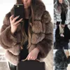 Faux Fur Vintage puszysty faux futra Kobiety Krótki ry fałszywą zimową odzież wierzchnią 2020 Autumn Casual Party nad kurtką odzież wierzchnią Y2209