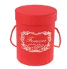 Flower Box Packing Floral Round Hat Boxes Paper Storage Hug Bucket with Lid Bucket with Lid Wedding Candy Gifts Box