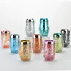 new 10oz Glitter Wine Tumbler Double Wall Plastic Glass Mugs Straw Egg Ice Cold Drink Coffee Juice Tea Cup sea ship EWE7723