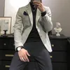 Yaz Casual Blazer Erkekler Set Slim Fit Trend Ceket Kore Çizgili Takım Elbise Spor Veste Homme Luxe Ceket EG50JK Erkekler Takım Elbise Blazers