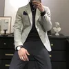 Летние повседневные Blazer Men Set Slim Fit Trend Куртка Корейский полосатый костюм Sport Weste Homme Luxe Parting EG50JK Мужские костюмы Blazers