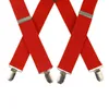 HUOBAO rouge noir blanc 35 cm de large hommes x-forme pantalon homme sangle hommes bretelles 4 clips élastiques hommes bretelles