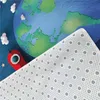 Dessin animé fusée astronaute 3D tapis enfants chambre espace flanelle éponge tapis de sol adolescent chambre tapis mignon ramper tapis de jeu tapis de chevet 210928