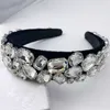 High End Bride Princess Queen Big Diamonds Frezowanie Hairband Kobiety Nakrycia Strona Barok Vintage Luksusowy Look X0722