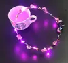 Collier Clignotant LED Cordes Glow Fleur Couronne Bandeaux Lumière Fête Rave Floral Cheveux Guirlande Guirlande Lumineuse Mariage Fille enfants jouet