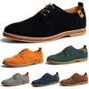 Men Top Quality Casual Oxfords Shoes Wing Tip Suede Leather Wild Comfortable Flats Lace Fashion Sneakers Up Big Size Shoes 38-48