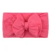 Mjuk nylon Jacquard Hårtillbehör Barns hårband Baby Super Stretch Bow Headbands Girls Big Bows Solid Bands Varor