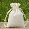 Gift Wrap 1Pcs 13x18cm Bags For Girls Children Canvas Pouch Drawstring Solid Color Candy Storage