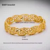 Baby Bangles Gold Color Arab Flower Bangle for 4-9 Years Baby Kids Children Middle Eastern Gifts Baby Bracelet Jewelry Gift Q0719