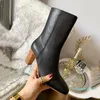 Luxury fashion Brand Women's ankle boot with Interlocking Genuine leather Woman boots Size 35-42 model 6144