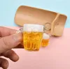 Cerveza creativa taza llavero colgante simulación tumblers taza recta llaveros decoración de equipaje regalo personalizado llavero llavero