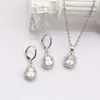 Set di gioielli Collane da donna in cristallo Placcato in oro argento con goccia di diamanti Collana multi orecchino set in due pezzi da donna per signora Moda diamante