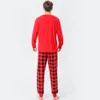 Christmas Pajamas Sets For Family 2021 Cute Plaid Reindeer Holiday Sleepwear Matching Xmas Pjs Family Photography Outfit 2sets HH21-814