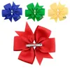 2022 New 30 Colors Girl Hairs Bows Solid Colors 6 inch Bow Design Girls Clippers Hair Clips Accessory