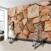 미국 빈티지 3D 벽지 간단한 돌 벽돌 벽 벽화 거실 주방 주방 홈 장식 배경 화면