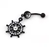 Stopowy Diamentowy Rudder Brzuch Przycisk Ring Belly Button Paznokci Biżuteria