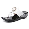 Women Shoes Summer Genuine Leather Beach Sandals Wedge Platform Slipper Flip Flops Wear Slippers Big Size