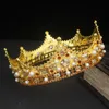 Clips de pelo Barrettes Mujeres Barroco Gran Cristal Floral Crown For Kings Queens Tiaras Beauty Pageant Beauty Bride Boda Joyería Accesorios