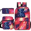 Rucksack 3-teiliges Set Stitch Prints Rucksack für Teenager Mädchen Jungen Schultaschen Reiserucksack Laptop Rucksäcke Büchertaschen Mochila2778