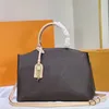 Lady Designer Tote Bag Luxe handtassen kalfsleer echte lederen kwaliteit handtas bruine klassieke oude bloemenzak pa lpackage brede schouder starp interieur ritssluitingzak