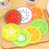 Fruit Silicone Coaster Mats Pattern Colorful Round Cup Cushion Holder Thick Drink Tableware Coasters Mug