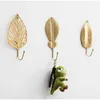 Hooks & Rails Nordic Leaf Shape Hook Golden Coat Rack Wall Hanger Storage For Towel Clothes Watch Bags Home Hanging Decoration